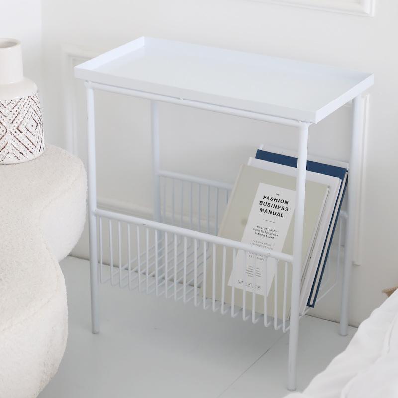 Danish Design/ins Style Sofa Side Table Wrought Iron Corner Table Nordic Bedside Storage Small Table Coffee Table Rack