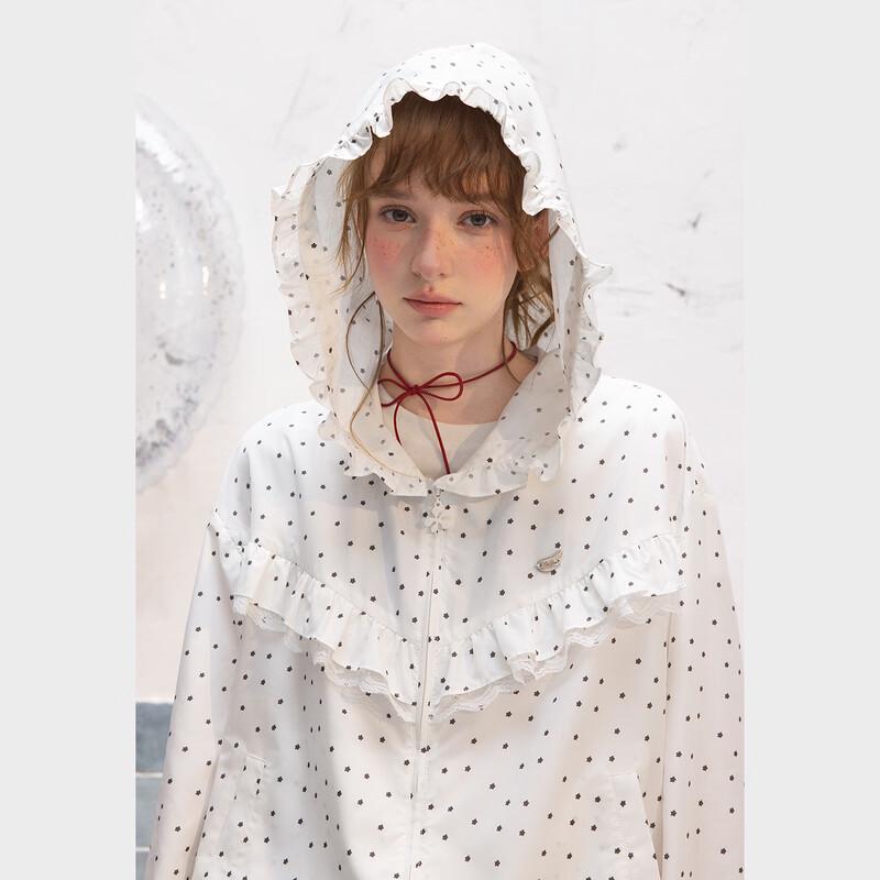 unifree Sweet Girl Double-Layer Lace Hooded Jacket