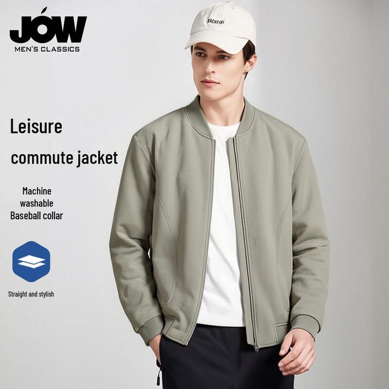 JOW Men's Dark Twill Baseball Collar Jacket