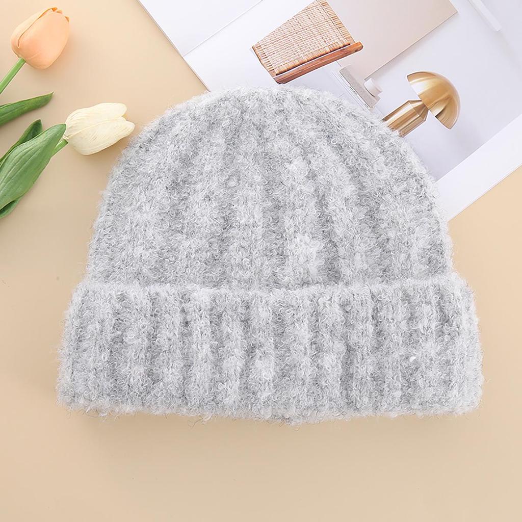 Korean Style Women's Winter Knit Wool Hat with Loose Ear Protection - Trendy and Warm for Large Head Circumference