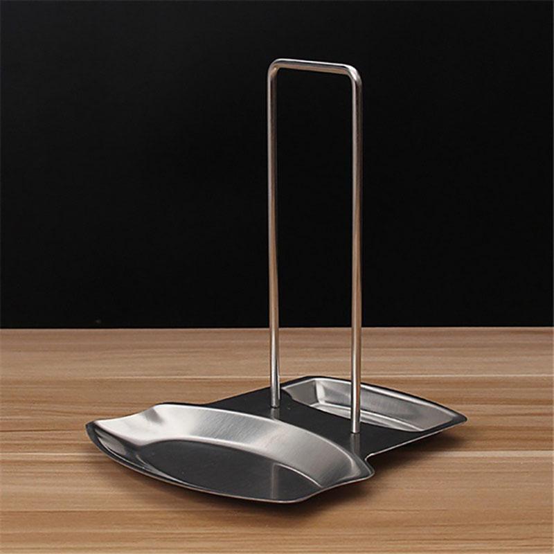 

Pan Stainless Steel Pot Cover Lid Rack Stand Soup Spoon Storage Kitchen Tool