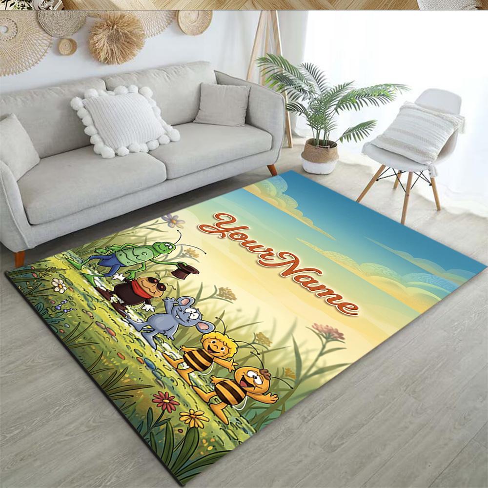 Biene Maja Customize Text Carpet Suitable for Dining Room Outdoor Game Room Decorate room Antislip Carpet Decorate Offices Spiritual Gift