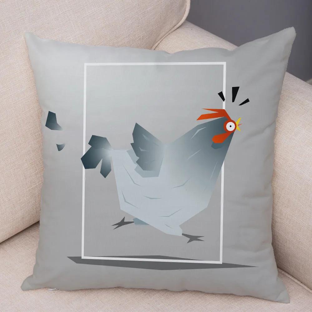 Cute Cartoon Animal Decoration Pillowcase Pig Bear Cow Shark  Sofa Room Cushion Cover Kindergarten Home