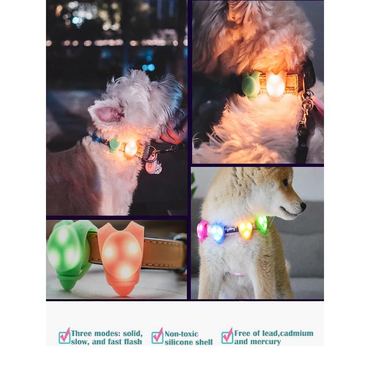 Nachtsicherer Haustieranhänger LED-Licht für Hunde Katzen, Leuchtender Anti-Verlust-Halsbandanhänger für Nachtspaziergänge Teddy Kleine Haustierbedarf