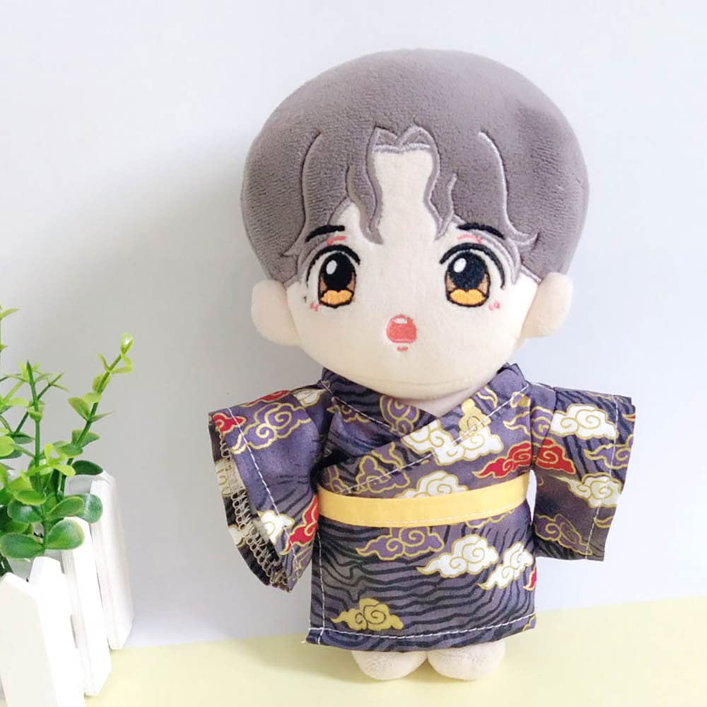Niannyyhouse 20cm Doll Clothes Stuffed Animal Ancient Kimono Belt Dress Up Cotton Doll Clothes (a-4)