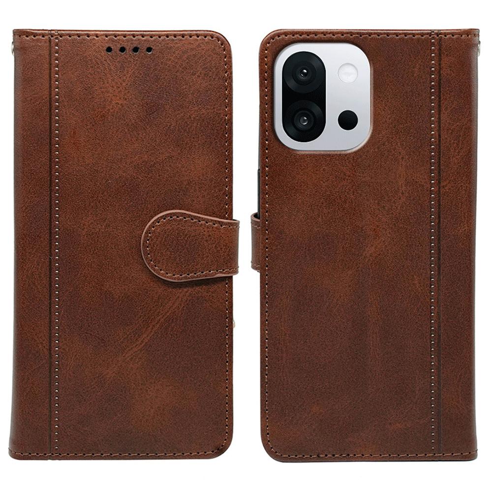 For OnePlus 13T 5G Case Calf Texture Leather Stand Book Style Phone Cover