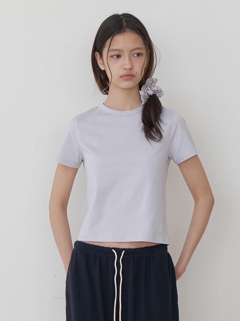 KINDABABY Essential Semi Crop Tee - Misty Lavender