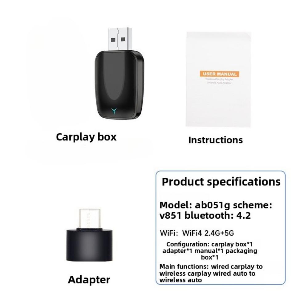 Bezprzewodowy moduł CarPlay Box Konwertuj przewodowy na bezprzewodowy Inteligentny Moduł Samochodowy Android Auto dla Płynnej Łączności