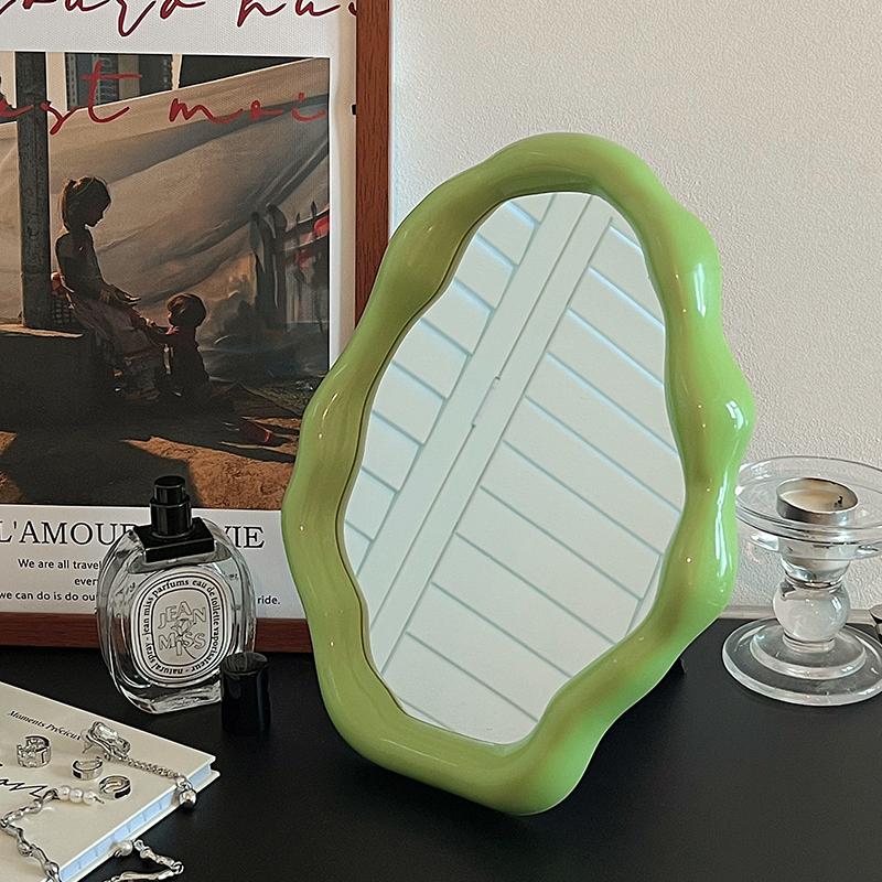 Cream Style Makeup Mirror Series Irregular Decoration Cloud Makeup Mirror Desktop Stand Desktop Home Makeup Mirror