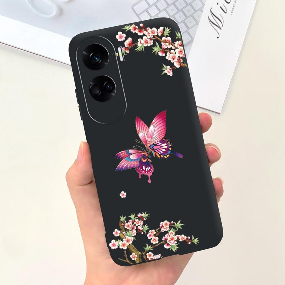 For Cover Honor 90 Lite Phone Case CRT-NX1 Fashion Butterfly Cartoon Slim TPU Soft Silicone Back Cover For Honor 90Lite 5G Funda