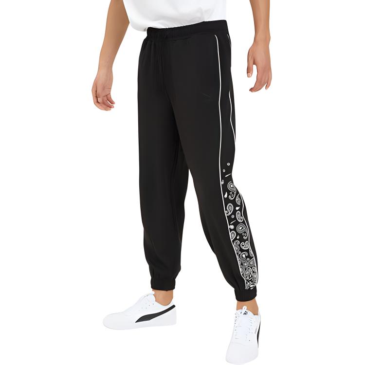 Puma Düz Şerit Baskılı Desenli Dış Mekan Spor Pantolonu Unisex Alt Siyah 539524-01
