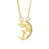 Deer Moon Necklace, Micro-Inlaid Zircon Pendant, Fashionable And Sweet Daily Accessories