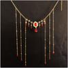 Tassel Chain Rhinestone Necklace Sparkling Shiny Choker Retro Clavicle Chain  Bridal