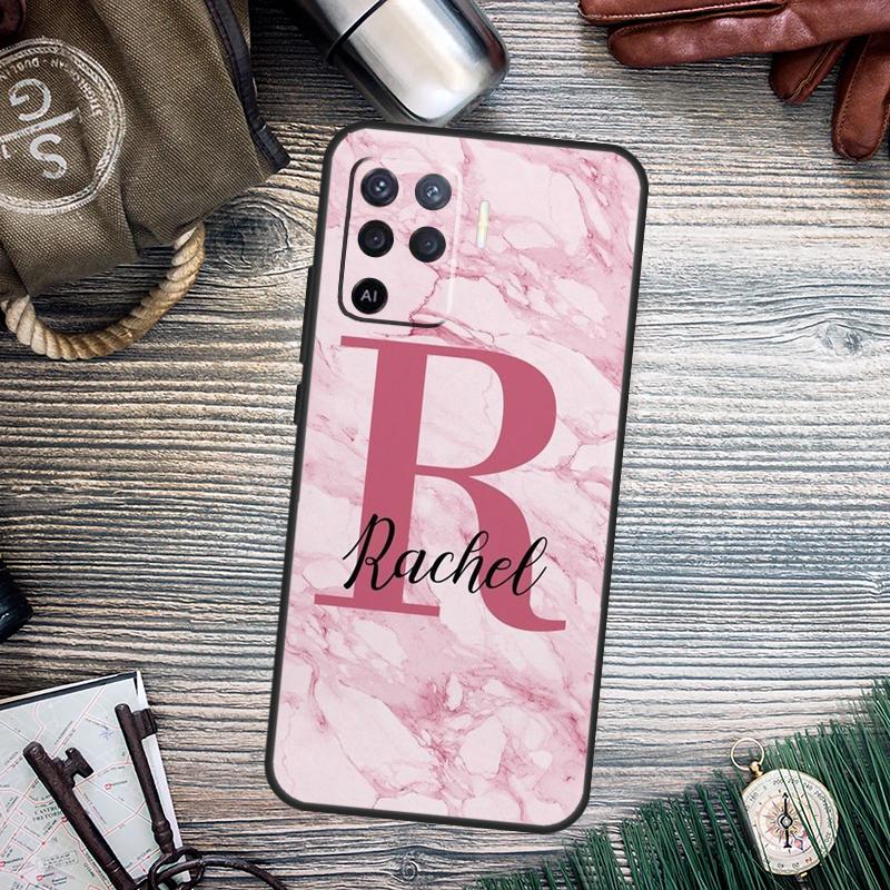 PERSONALIZED CUSTOM MARBLE INITIAL NAME Case For OPPO A78 A98 A58 A15 A17 A77 A5 A9 A53 A96 A76 A16 A54 A74 A94 A52 A72 A79 A57S