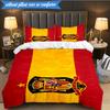 3PCS Spain FC Crest Printed Soft Bedding Set,Including 1pc Duvet Cover And 2pcs Pillowcases Perfect for Bedroom, Dormitory, Fan gift