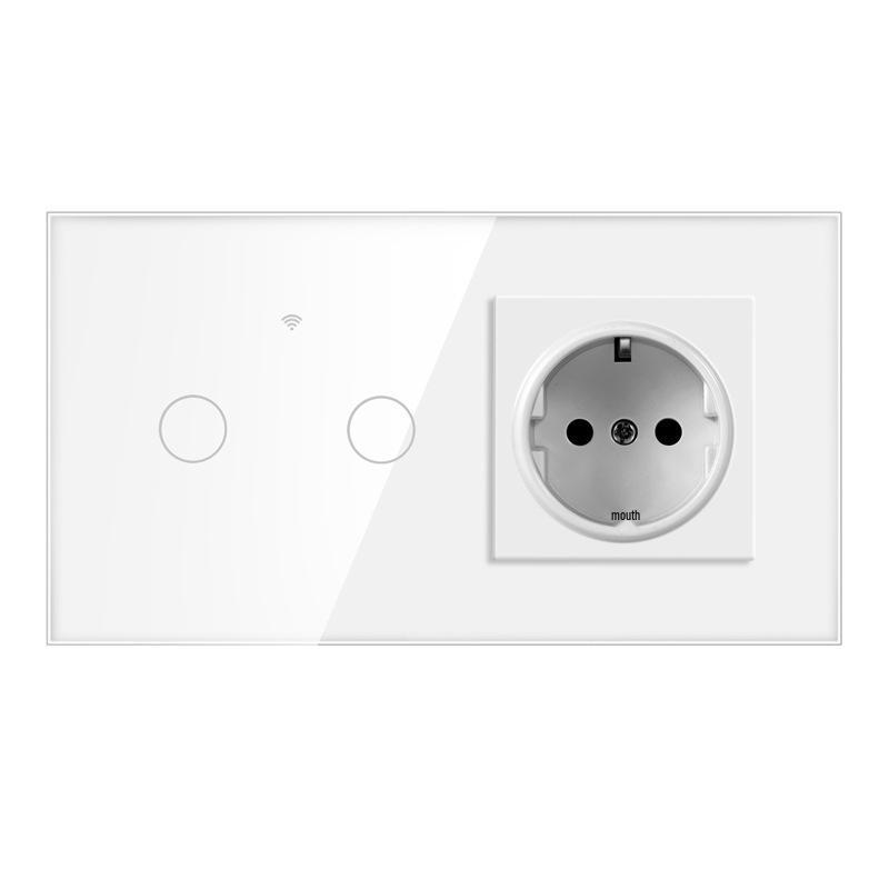 European Standard WIFI Smart Switch: Single Round Tempered Glass Voice & APP-Controlled Panel.