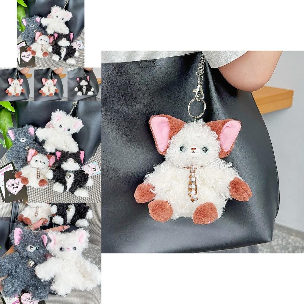 Cute Cartoon Devon Rex Cat Plush Keychain Delightful Gift For Cat Enthusiasts