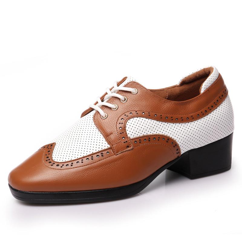 

Модне доросле чоловіче сучасне повсякденне взуття для бальних танців Взуття для латиноамериканських танців на відкритому повітрі Sailor Dance 45 коричневий/білий