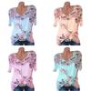 Stylish Floral Short Sleeve Ladies Chiffon Blouse For Casual Everyday Wear