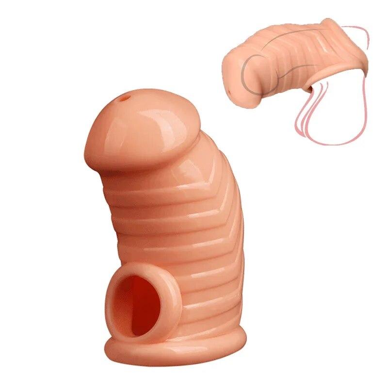 Soft Male Chastity Cage Scrotum Bondage Cock Ring Sex Penis Rings Chastity Device Sex Toys for Man Lock Penis Sleeve Cock Cage
