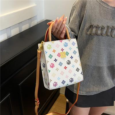 Ny moderiktig notväska i kontrasterande färg, bärbar axelväska crossbody, trendig damväska