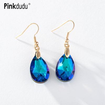 Fashion 6 Color Rhinestone Water Drop Earrings Romantic Elegant Geometric Earring for Women Jewelry Gifts PD1407