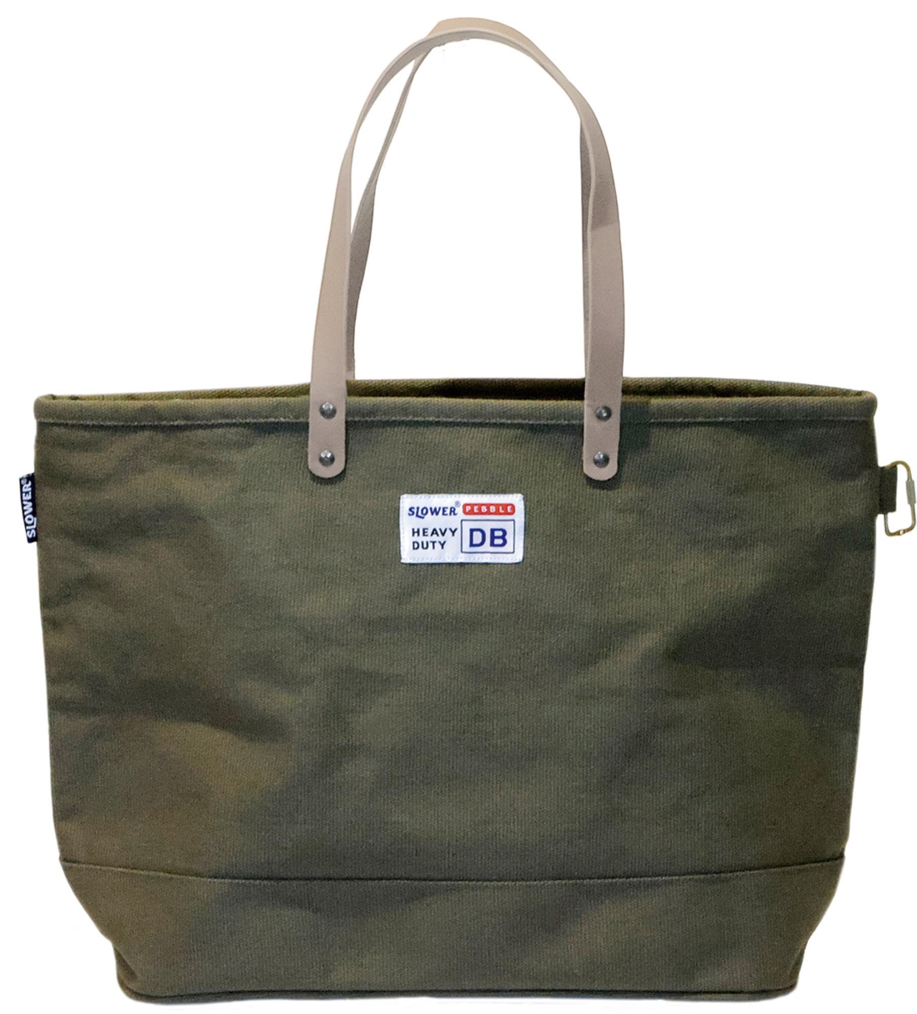 

Tote leather brass carabiner textured dobby woven large fits A4 and PEBBLE CANVAS TOTE BAG DOBBY 5033 SLW589 [Slower] bag, stylish, handle, hook, оливковый