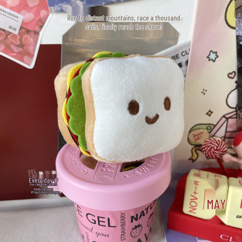 Roztomilý Kreslený Hamburger a Hranolky Plyšový Batoh Přívěsek na Klíče Panenka