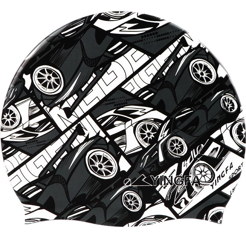 Gorro de natación de silicona impermeable Yingfa para mujer y hombre – Elástico, Cómodo, No constriñe, Protección del cabello