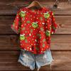 Women's Cute Sweater Knitted Fashion Casual Round-neck Short-sleeved  Cozy Print Top