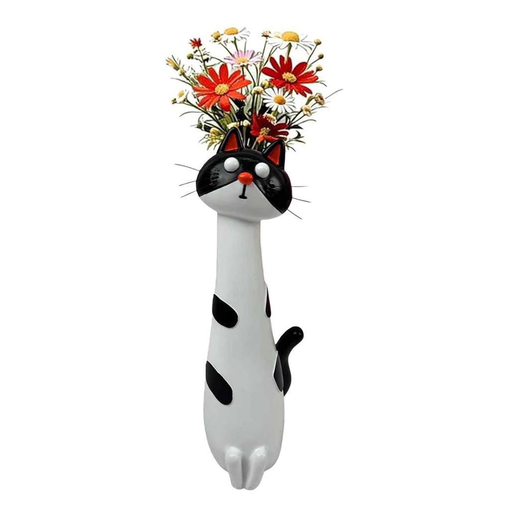 Whimsical Resin Dog Flower Vase Creative Ornament Cute Dog Shaped Flower Vase for Living Room Office Study Home Decoration