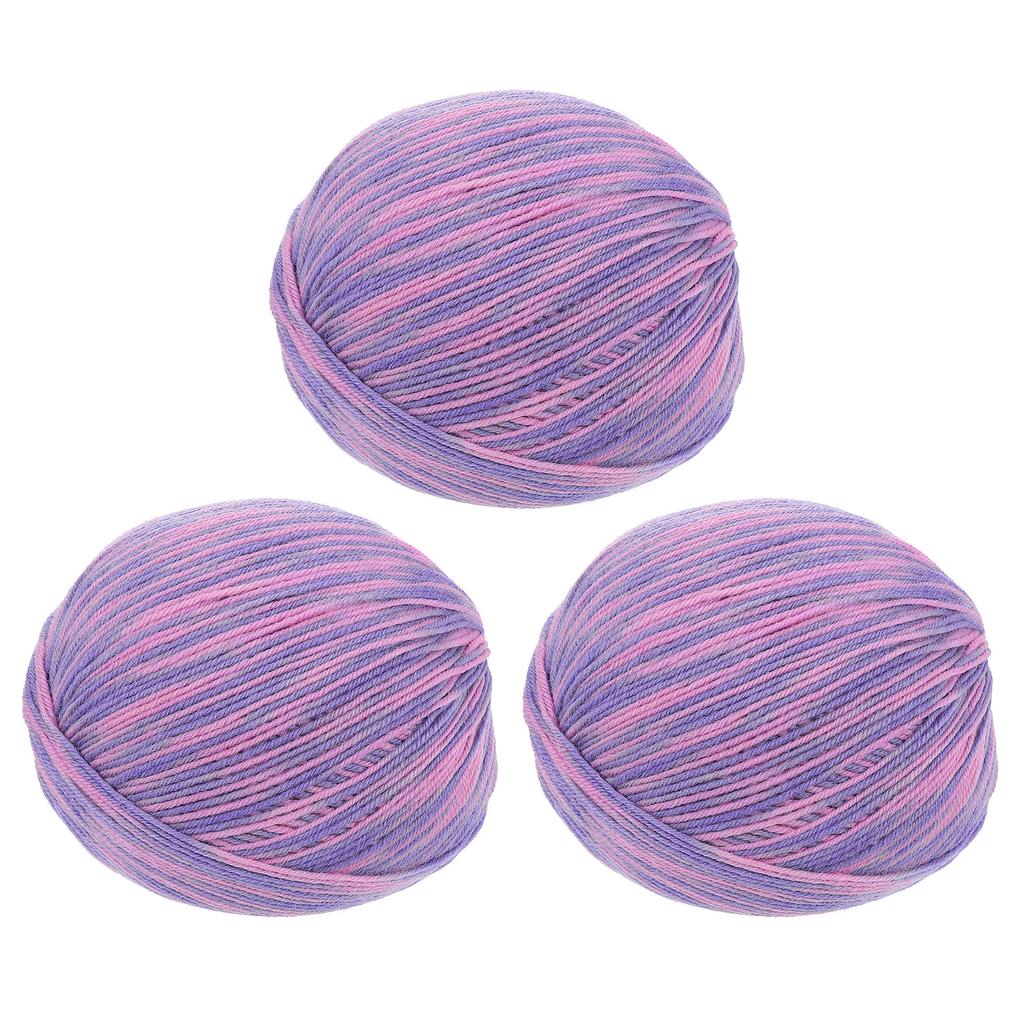 100% Wollgarn 4-fädiges Wollvlies Luxuriöses und weiches Garn Handgefärbtes Garn zum Handstricken Häkeln, 3,52 OZ, 306 Yard 3 Knäuel