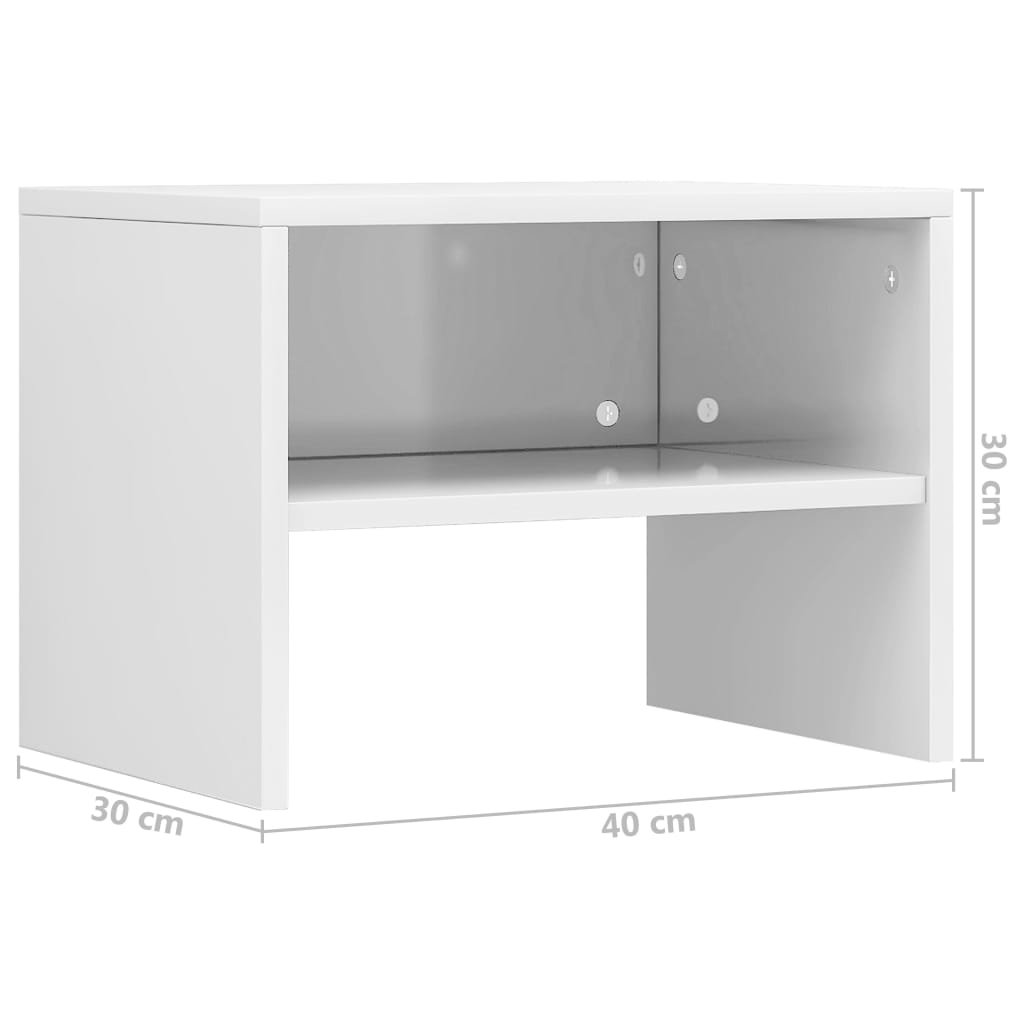 Nightstands (2 pcs) High Gloss White 40 x 30 x 30 cm Engineered Wood