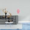 Reindeer Elk Resin Deer Figurine Animal Sculpture with Ceramic Porcelain Jar Vase Lid Floral