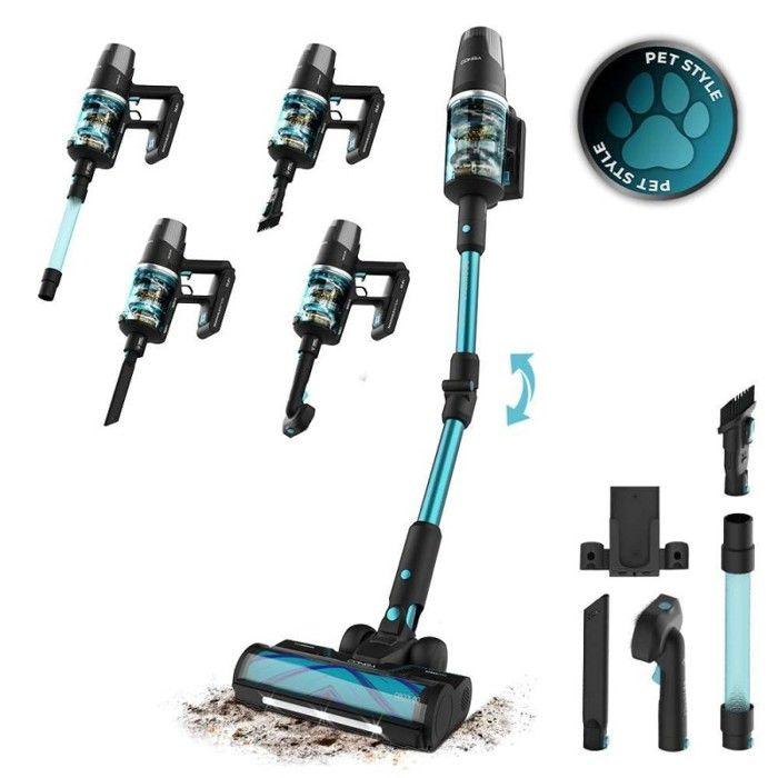 Stick Vacuum Cleaner - CECOTEC - Conga Rockstar 9500 Lunar Pet Flex - 300 AW - 90 Min Autonomy - HairLess Brush