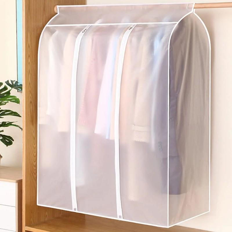 50 Garment Bags For Hanging Clothes Large Translucent Frosted Garment Rack Cover Bags Clothing Foldable For Storage чистый