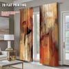 Set Of 2 Artistic Abstract Rust Curtains Decorative Art Suitable Bedroom Living Room Design Curtain Polyester Machine Washable Ideal For Great