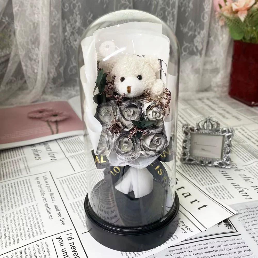 Rose Cover Rose Forever Bouquet Gift Box Luminous Soap Bouquet Teachers' Day Valentine's Day Ornament Gift