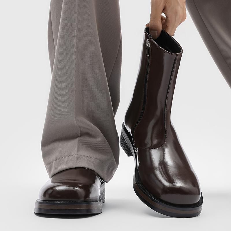 Fashion Casual Men's Boots Retro High-quality Minimalist Style Fashion Party and Office Business 38-46 Thick Soled Leather Shoes