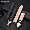 Butterfly Buckle Leather Watch Strap 18mm 20mm 22mm 24mm Suitable for Men Women Watch Band Soft Casual Replacement Bracelet