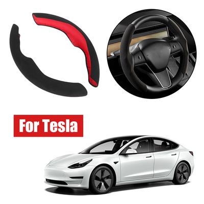 Breathable Anti Slip For Tesla Model 3 Model Y Steering Wheel Cover Leather Anti-fur Sport Steering Wheel Car