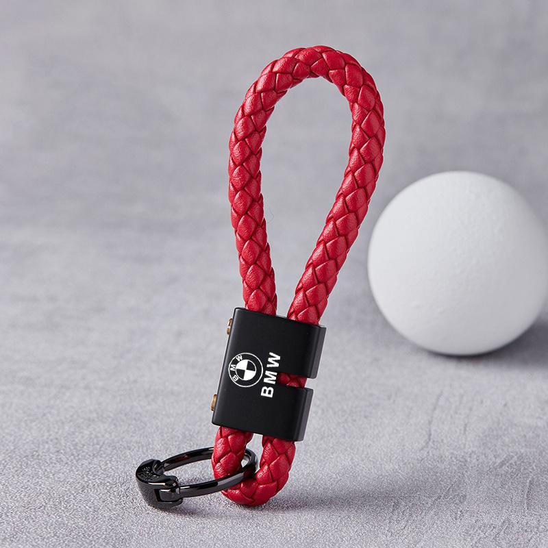 Fashion Leather Braided Rope Keychain Keyring Car Accessory For BMW Series X1 X3 X4 X6 E90 E91 I3 I4 F30 F48 F30 F10 E30 E34 F02 jbdf70