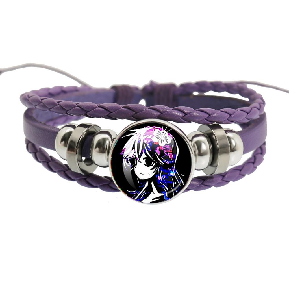 Sewerslvt Schizofrenia Dnb Cover Album Cartoon Creative Button Rope Button Purple Leather Bracelet Jewelry Charm Fans Gift