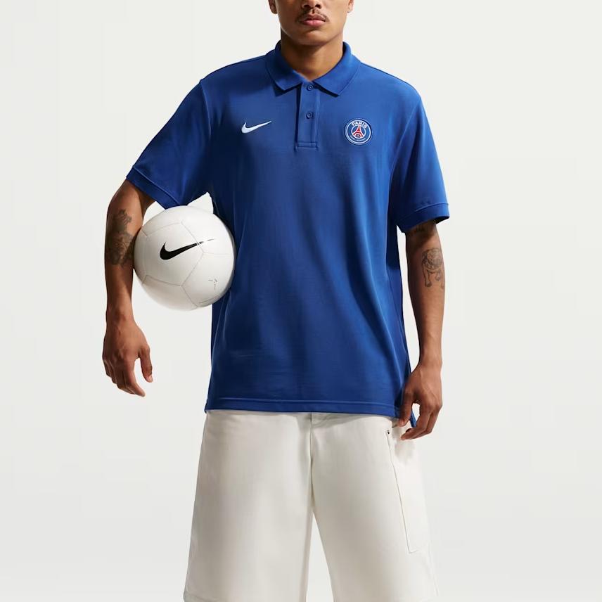 Nike Paris Saint-Germain Club Embroidered Sports Simple Comfortable Short Sleeve Football Shirt Men Tops IO4189-417