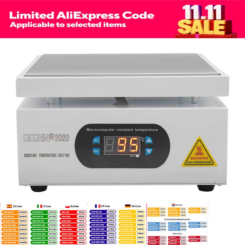 500W Microcomputer Electric Heating Plate Rework Soldering Preheat Station Welder 150X150mm 0-400°C
