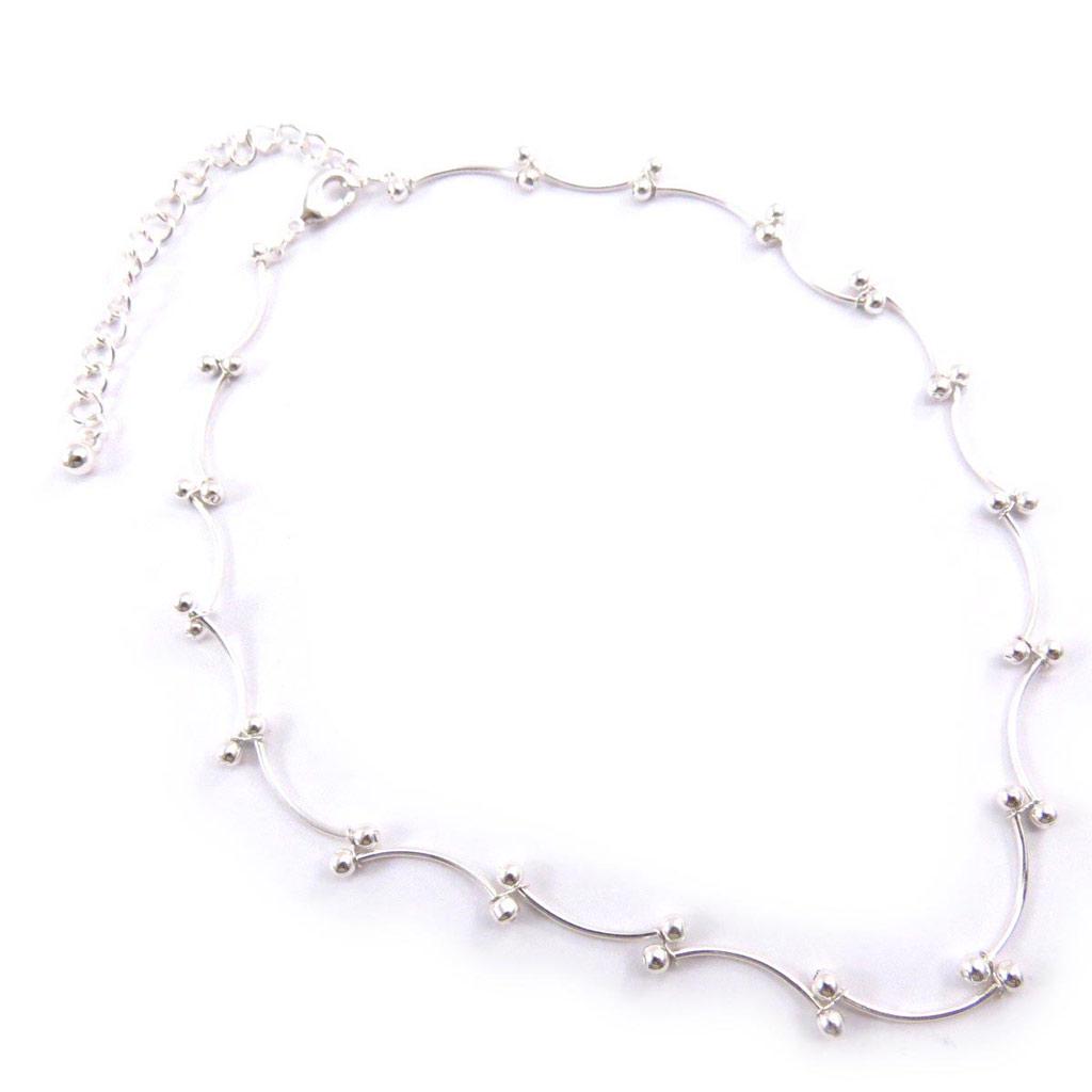 Les Trésors De Lily [J6839] - Silver 'Ovation' Necklace