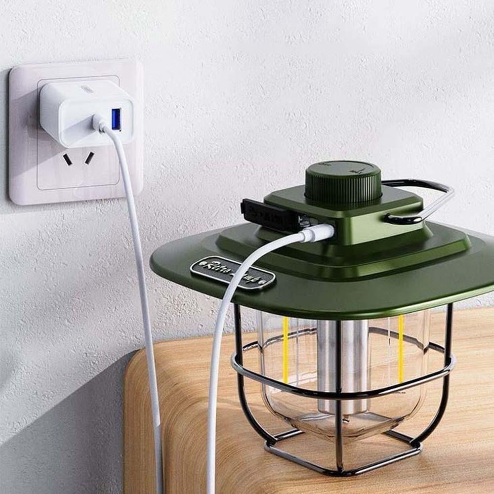 Dimmable Tent Lamp Hanging Emergency Survival Lights Retro Camping Lantern  Hiking