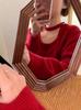 Women's Korean Style Ribbon Halterneck Wool Sweater – Elegant Round Neck Base Layer