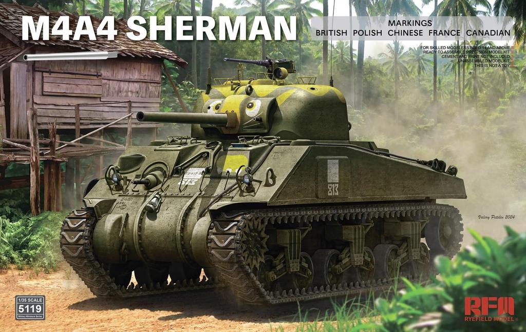 RYEFIELD MODEL M4A4 Sherman Plastic Model Assembly Kit RFM5119 1/35