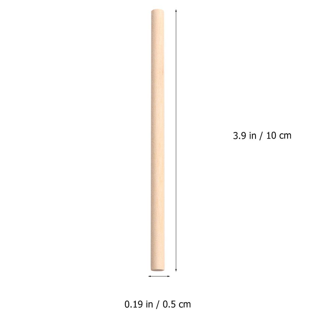 200Pcs Wooden Dowel Rods Smooth Surface Craft Sticks for DIY Woodworking Hobby Projects Round Wood Accessories 15x0.5cm